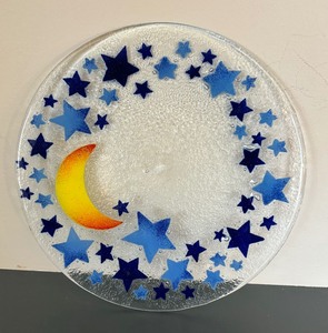 lot 212 image: Moon and Stars Art Glass Platter