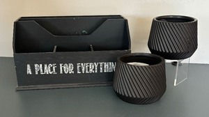 lot 215 image: Desktop Organizer and Two Netter Homes & Gardens Planter Pots