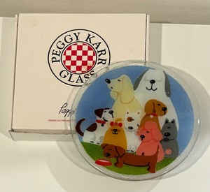 lot 287 image: Peggy Karr Dog Pound Fused Glass Plate