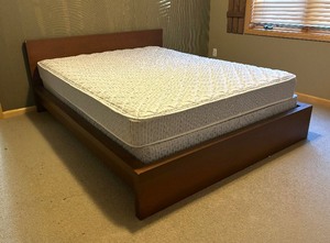 lot 27A image: Vintage Wooden Queen Bed Frame