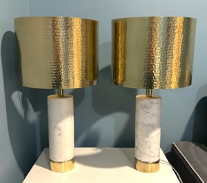 lot 317 image: Two Stylish Marble Based Lamps