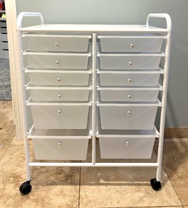 lot 365 image: 12 Drawer White Organizational Cart