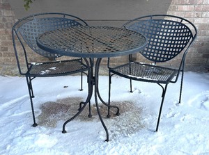 lot 403 image: Bistro Set including Table and Two Chairs