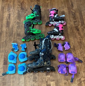 lot 451 image: Rollerblades and Pads by Roller Derby, Bosoner, Chicago and Xino Sports