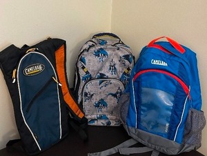lot 326 image: Three Backpacks, Camelbak and Batman