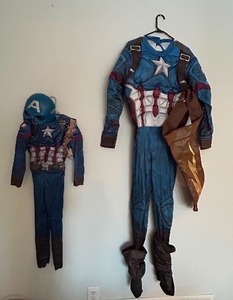 lot 328 image: Adult and Child Captain America Costumes