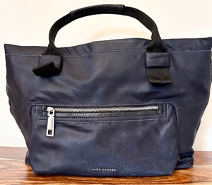 lot 393 image: Marc Jacob Navy Nylon Leather Biker Tote