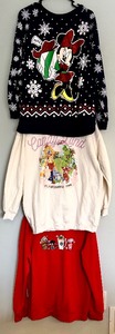 lot 165 image: Fun Sweatshirts  Candy Land, Mickey Gift and Holly Jelly