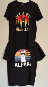 lot 151 image: Two Fun T-Shirts  She A Bad Mama Lama & Alpapa