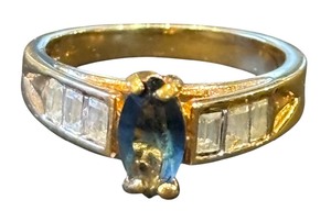 lot 54K image: 18K Gold Ring with Sapphire and Diamonds