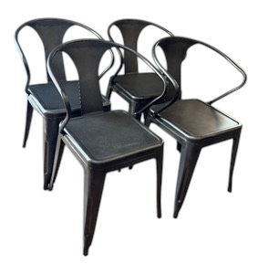 lot 17 image: Four Tabouret Metal Chairs