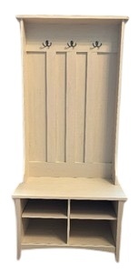 lot 19 image: Bush Furniture Salinas Hall Tree with Storage Bench in White