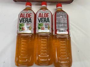 lot 358 image: LL. 3x 1.58qt OKF Farmers Aloe Vera-Pomegranate Flavored