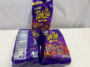 lot 258 image: JJ. 3x 10 1.23oz Takis Single Bags Bite Size