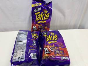 lot 259 image: JJ. 3x 10 1.23oz Takis Single Bags Bite Size