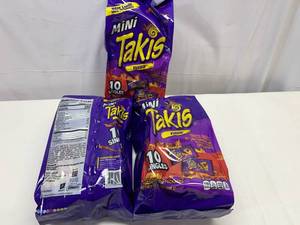 lot 260 image: JJ. 3x 10 1.23oz Takis Single Bags Bite Size