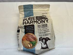 lot 132 image: L. 3x 3.5lb Pure Harmony Dog Food-Chicken, Barley & Pea