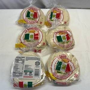 lot 166 image: KK. 6x 20count La Banderita Flour Tortillas