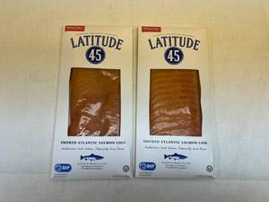 lot 244 image: D. 2x 8oz Latitude 45 Smoked Atlantic Salmon-Sliced & Ready to Eat