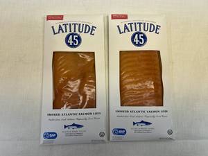 lot 245 image: D. 2x 8oz Latitude 45 Smoked Atlantic Salmon-Sliced & Ready to Eat