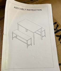 lot 4 image: Table W Benches WoodenMetal