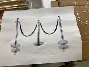lot 12 image: Stantion Posts With Red Velvet Ropes