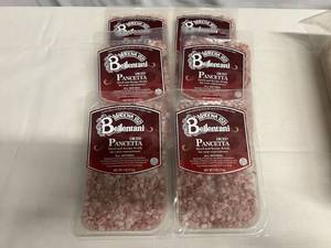 lot 50 image: 6x 4oz Diced Pacetta-Bellentani