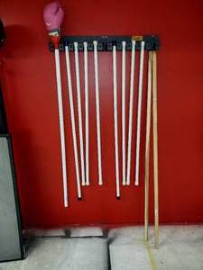 lot 46 image: Training sticks and wall rack