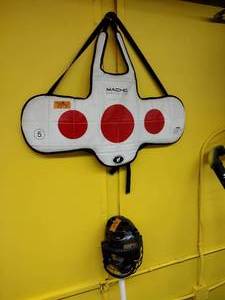 lot 71 image: Macho martial arts MMA body pad and helmet