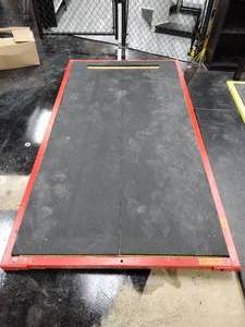 lot 66 image: Padded weight platform features a steel and iron frame. Measures 100 x 54