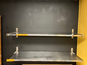 lot 60 image: (2) stainless steel shelves, Approx 47 W x 14 D