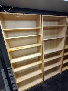 lot 110 image: (2) wooden book shelves L31  x H 79  x D 10 