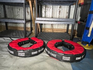 lot 12 image: (2) Ring to Cage punching bag upper cut ring donuts