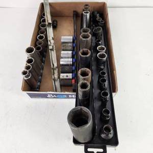 Large Lot Of Sockets Some Larger Good Condition