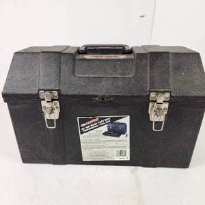 Contico 20 Roof Tuff Box Professional Tool Box Black Removable Inner Tray Good Condition