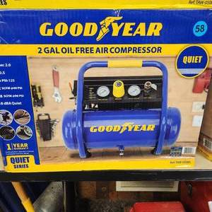 Good Year 2 Gal Oil Free Air Compressor Quiet NEW