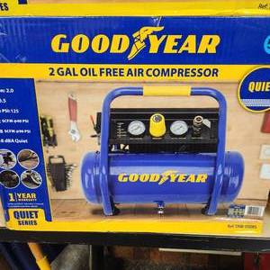 Good Year 2 Gal Oil Free Air Compressor Quiet NEW