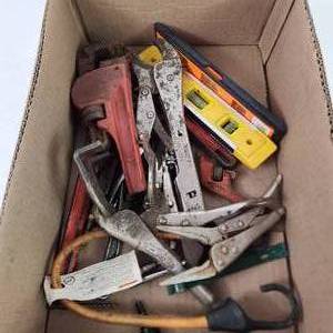 Lot Of Levels Pipe Wrenches And Much More