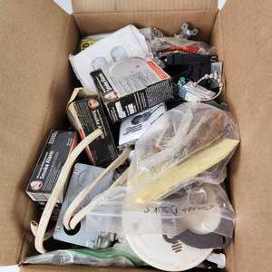 Large Lot Of Miscellaneous Items Smoke Alarms Multiple Electrical Plate Covers White And Much More