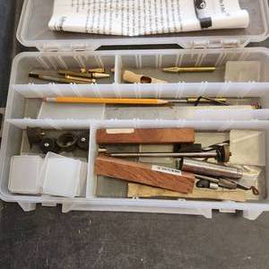 Small Plastic Storage Box With Miscellaneous Items