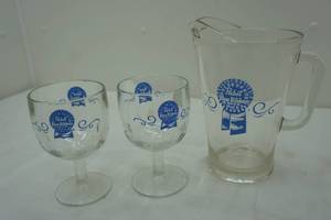 lot 43 image: Pabst pitcher and beer goblet