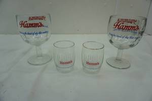 lot 45 image: Hamms goblets and small glass cups
