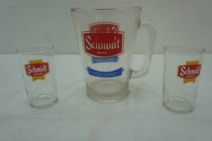 lot 49 image: Schmidt pitcher and two glasses
