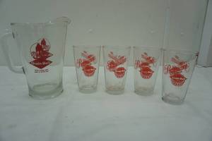 lot 50 image: Grain Belt premium lot, pitcher and four glasses
