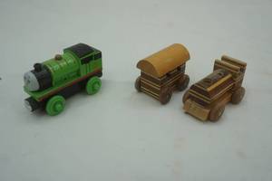 lot 138 image: wooden mini trains. Percy.