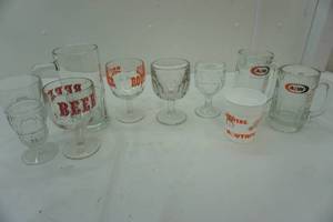 lot 152 image: Glassware Collection mugs and goblets, A&W, Hooters, and more.