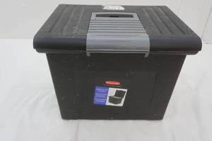 lot 170 image: Rubbermaid portable file container. black
