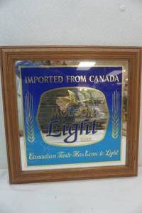 lot 176 image: Molson Light Beer Mirror. 16 square