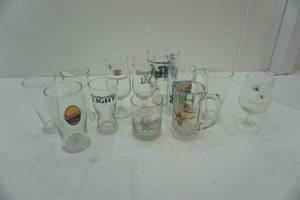 lot 217 image: Glassware Collection Bud Light, Beamish, Cask & Cream Liqueur, and more.