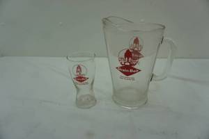 lot 220 image: Grain Belt pitcher and glass